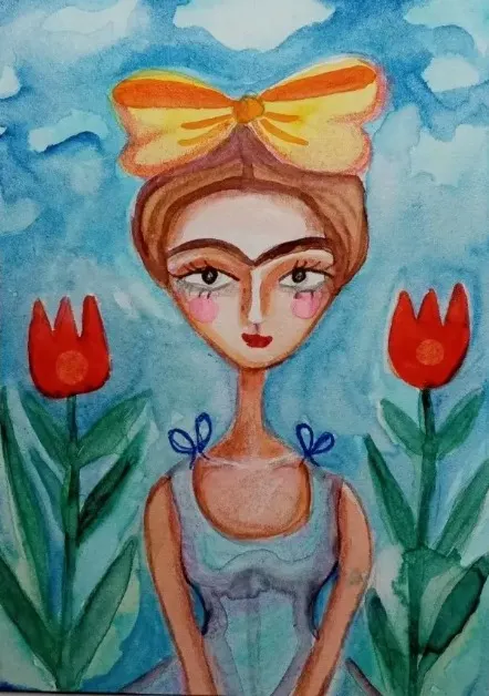 ORIGINAL ART: Frida Tulips product image (1)