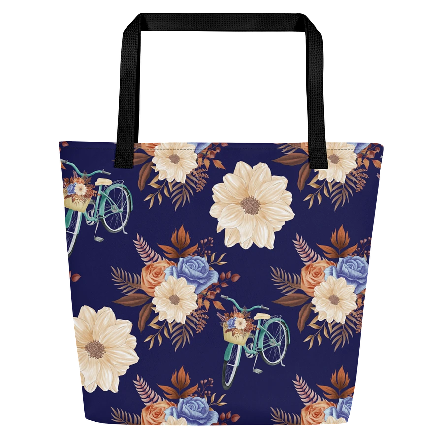 Retro Blue Blossom Tote Bage product image (3)