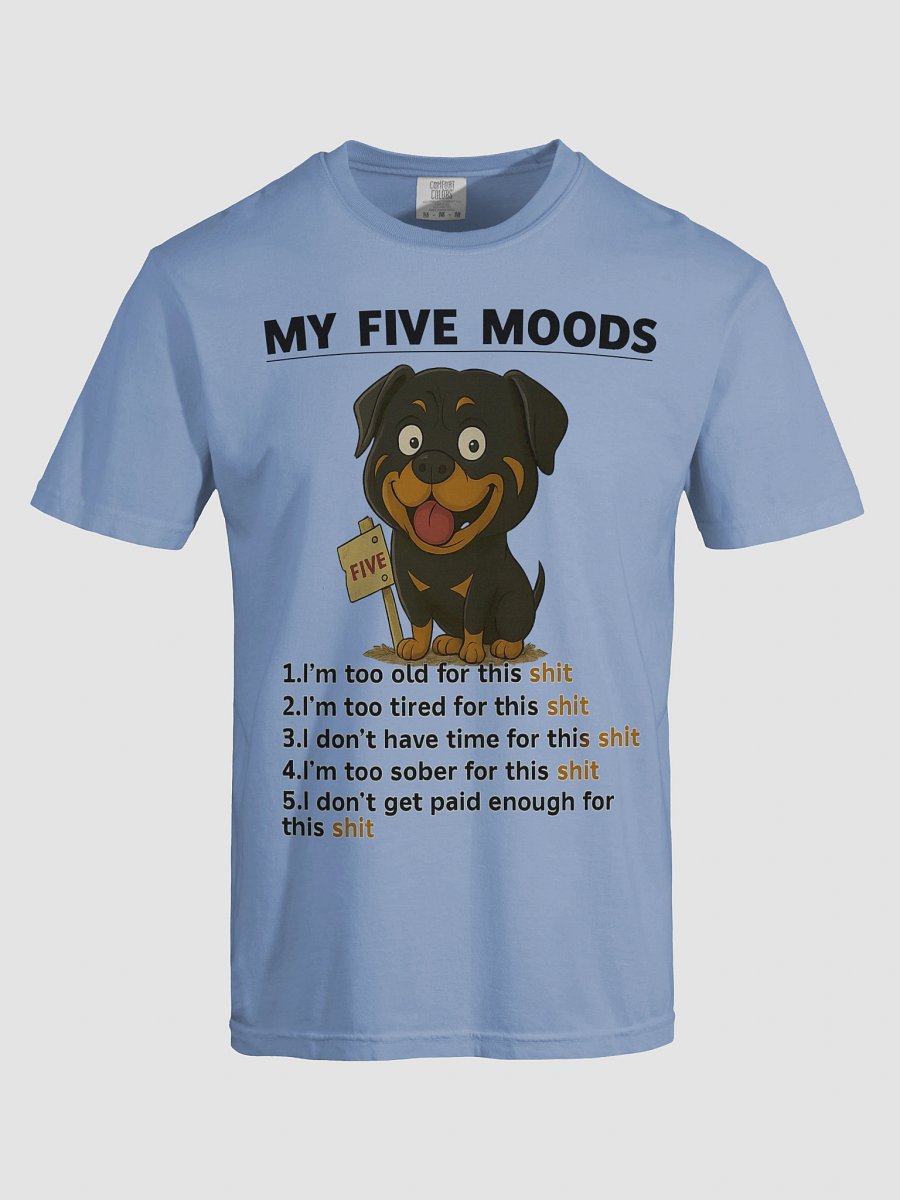 FIVE Moods Rottweiler Cartoon T-Shirt product image (45)