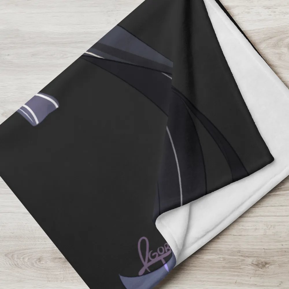 Throw Blanket - Byakko Chibi All Black Edition product image (17)