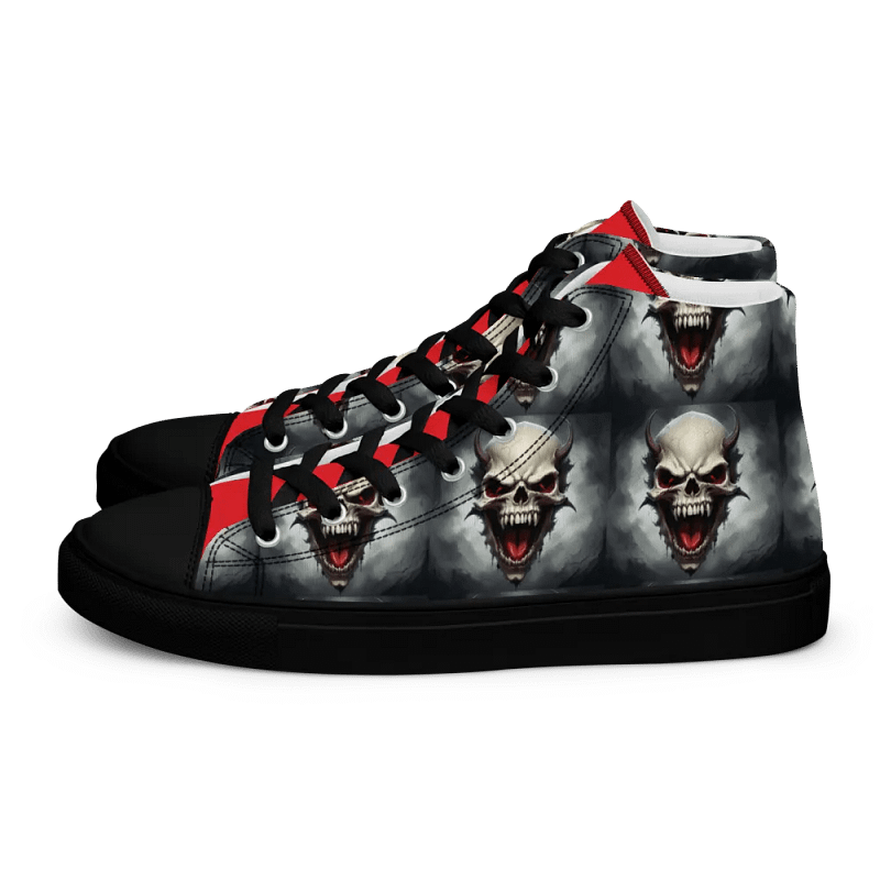 Demon Skull Men's High Top Canvas Shoes
