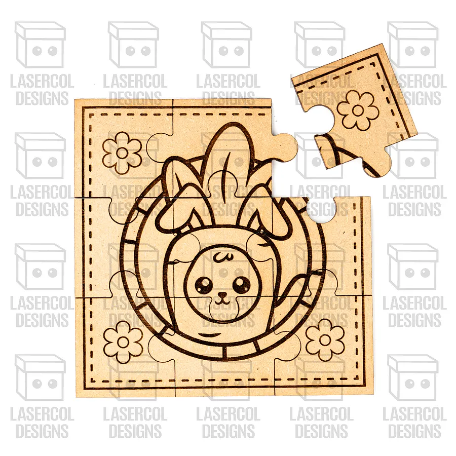 Easter Bunny Puzzle With Box Set 3 (2 Sizes) - Laser Cut Files product image (7)