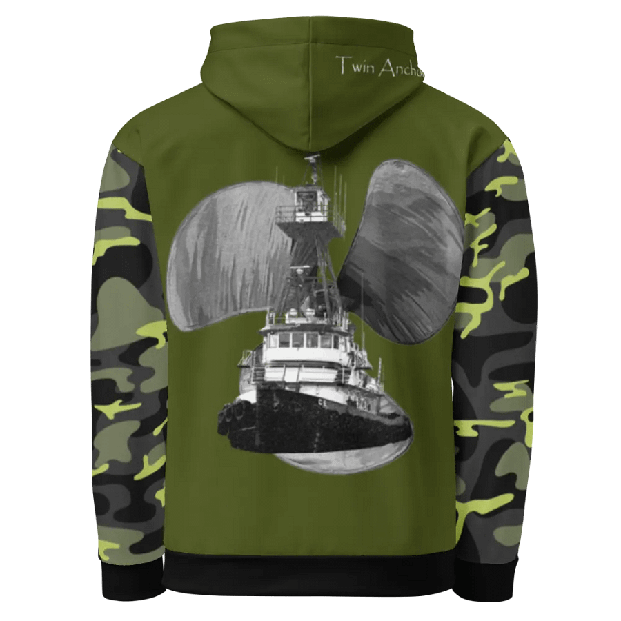 Camouflage & Green Three blade prop Tug CE Hoodie product image (5)