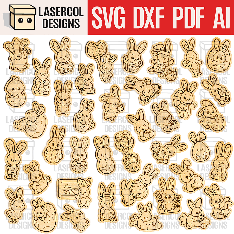 Easter Paint Kit DIY Cut Outs (Set 5-6-7-8) - Laser Cut Files product image (1)