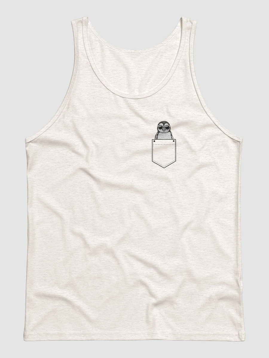 Pipping the Playful Penguin | Pocket Companion | Unisex Tank Top | Always Remember to Embrace Joy product image (2)