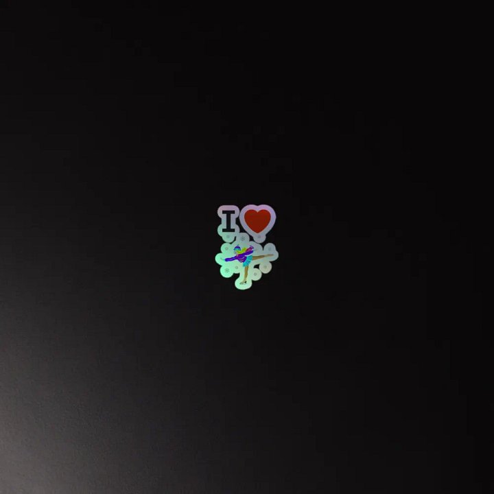 I Love Ice Skater Holographic Sticker product image (4)