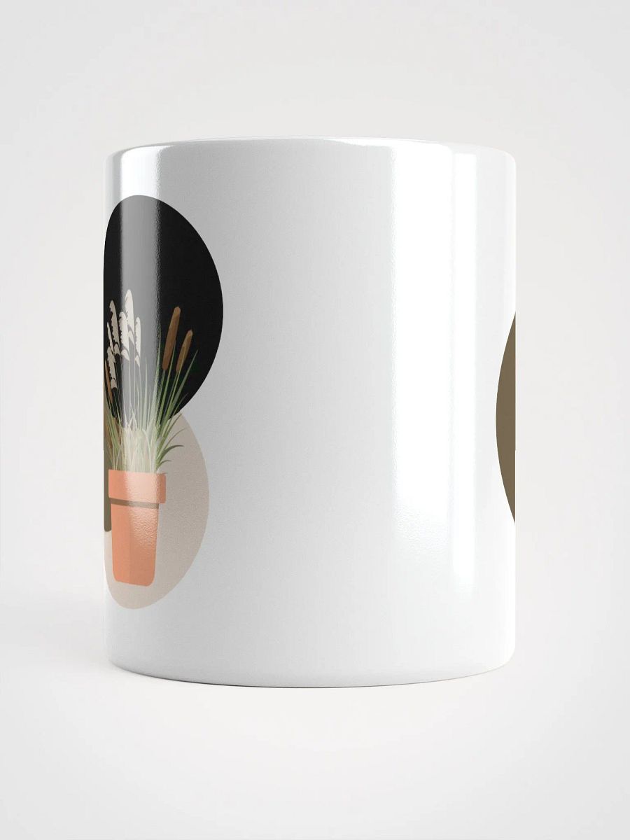 Potted Cattails With Circles Design White Mug product image (13)