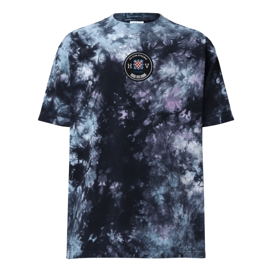 HOS ZA DOM SPREMNI Retro Checkered Shield Emblem Tie-Dye Tee product image (1)
