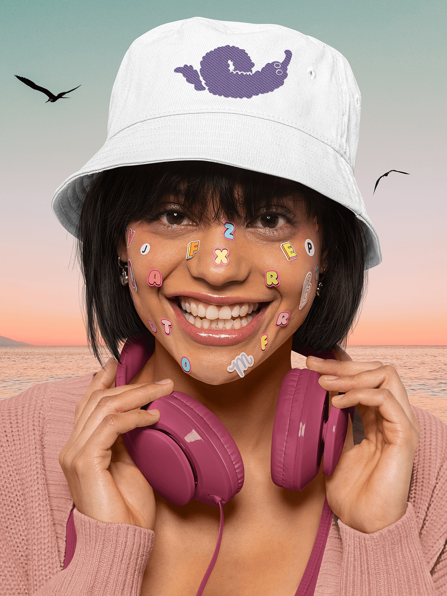 Oh Worm? purple embroidered bucket hat product image (1)