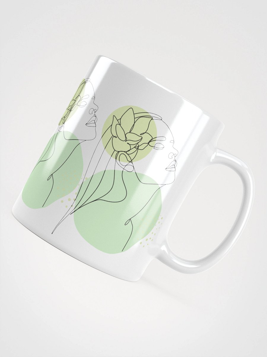 Mug Blanc Equilibre Femme Vert Doux - Renouveau Vital - Idée Cadeau Raffiné product image (4)