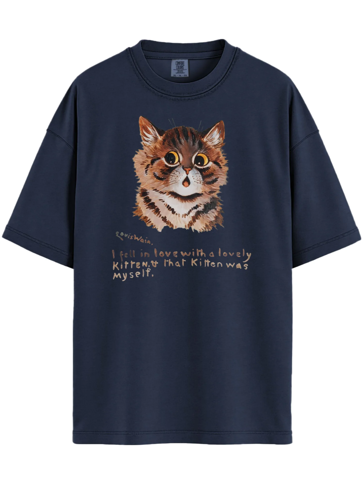 Louis Wain Cat Art T-Shirt - Relaxed Fit Heavyweight Unisex Cotton T-Shirt product image (23)