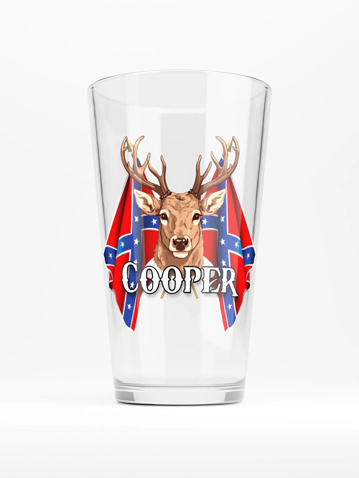 "Cooper" Last Name Rebel Redneck Deer - Shaker Pint Glass product image (1)