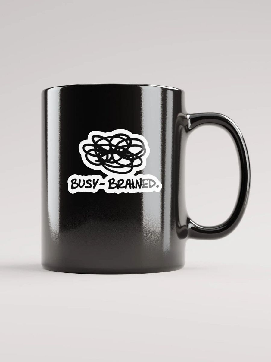 BUSY-BRAINED black glossy mug (bubble design) product image (6)