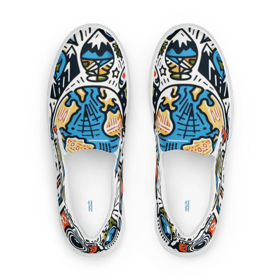Women's Slip-On Canvas Shoes | AI-Designed Travel Icons product image (2)