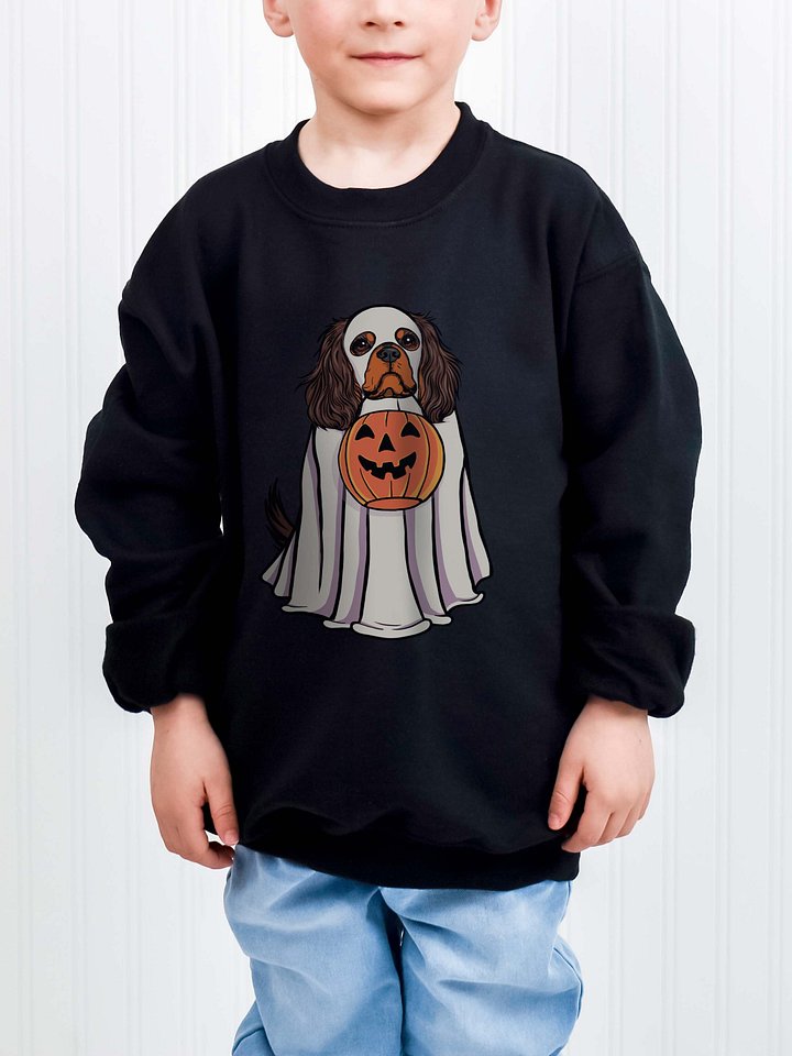 Halloween Cavalier King Charles Spaniel(Chocolate & Tan) Youth Sweatshirt product image (1)