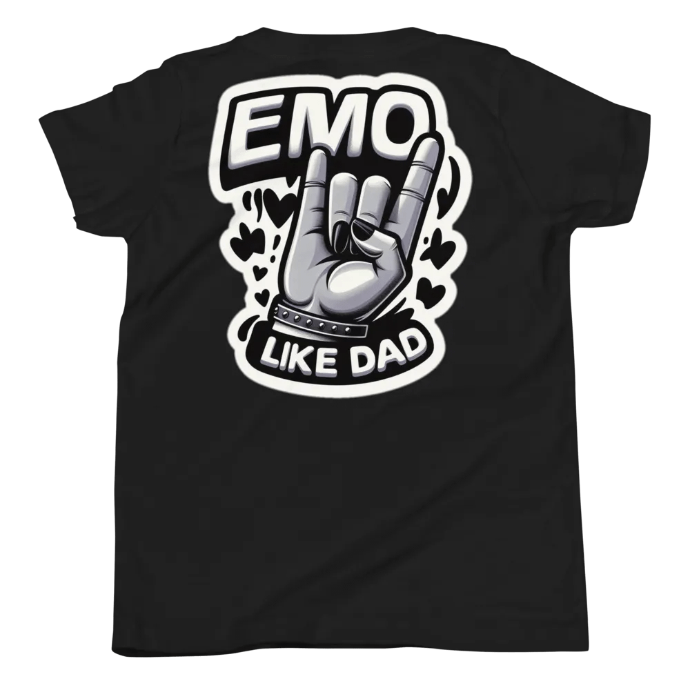 LITTLE EMO Bubble Text Youth, Emo Like Dad T-Shirt product image (2)