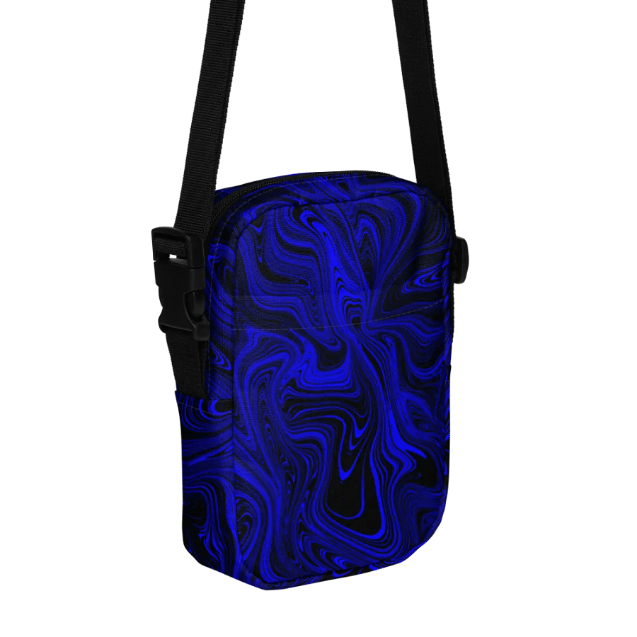 Utility Crossbody Bag - Dark Blue and Black Fluid Swirls product image (3)