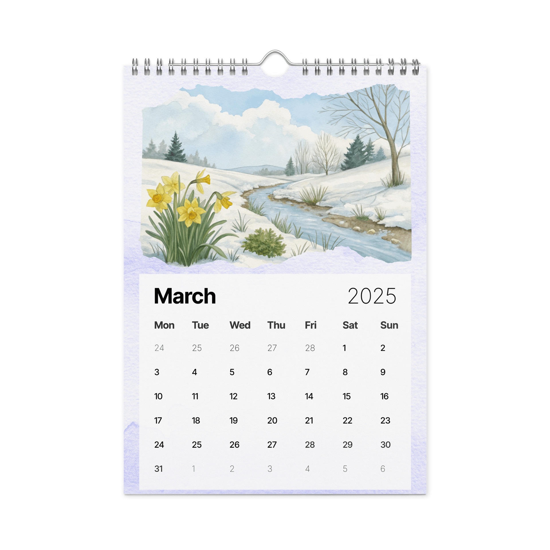 WATERCOLOR SEASONAL SCENES WALL CALENDAR 2026 product image (9)
