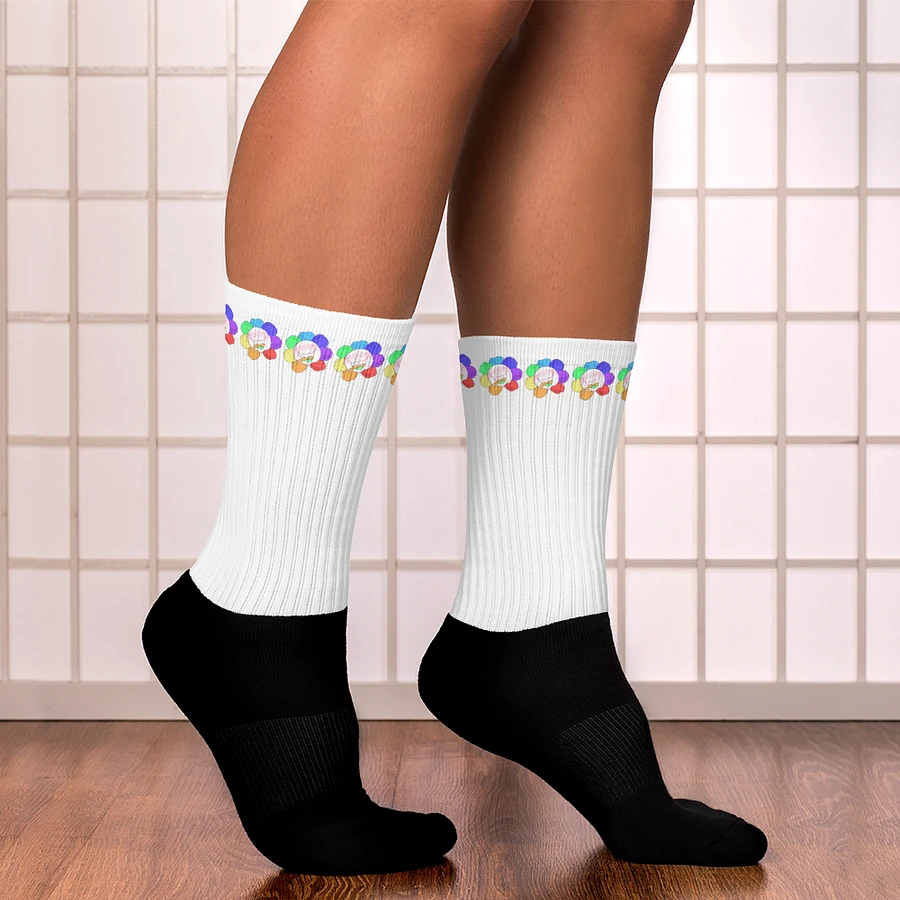 White Flower Stripe Socks product image (15)