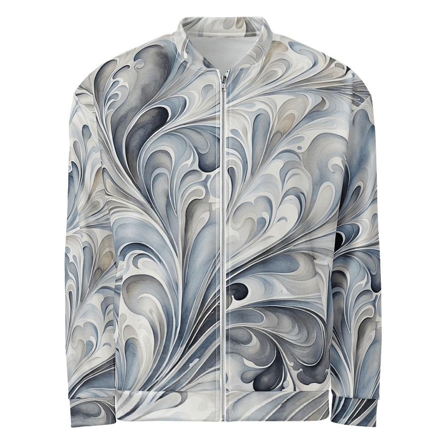 Gray Fractals Bomber Jacket product image (1)