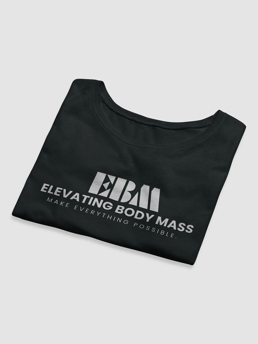 EBM Black Women's Crop Baby Tee (White Logo) product image (5)