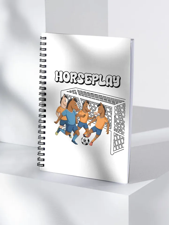 Horseplay - Horses Playing Soccer - Funny Wordplay Spiral Notebook product image (2)