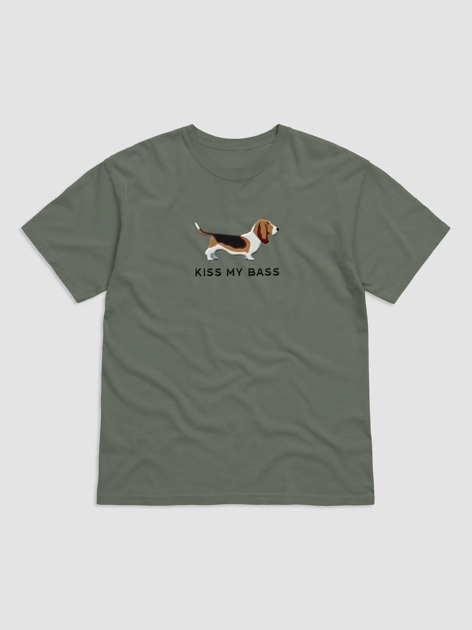 Kiss My Bass T-Shirt(Embroidered) of a Basset Hound product image (4)