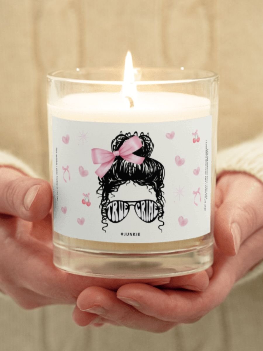 Funny gift for a godmother - Coquette true-crime junkie - Soy wax vegan candle product image (1)