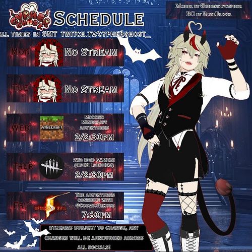 📢THIS WEEKS SCHEDULE IS HERE! ROAD TO 400!

❥Wed @ 2/2:30pm (GMT): Modded Minecraft Chill Stream
❥Thurs @ 2/2:30pm (GMT): DBD...