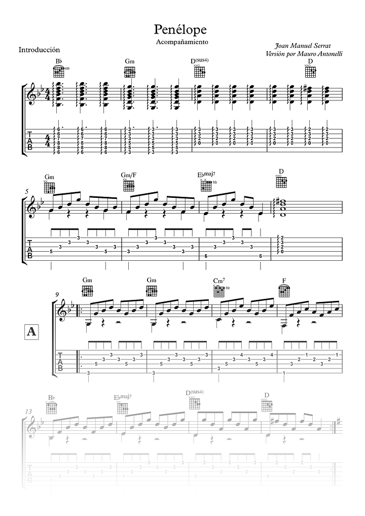 Penélope - Partitura + Tabs + Acordes + Pista product image (2)