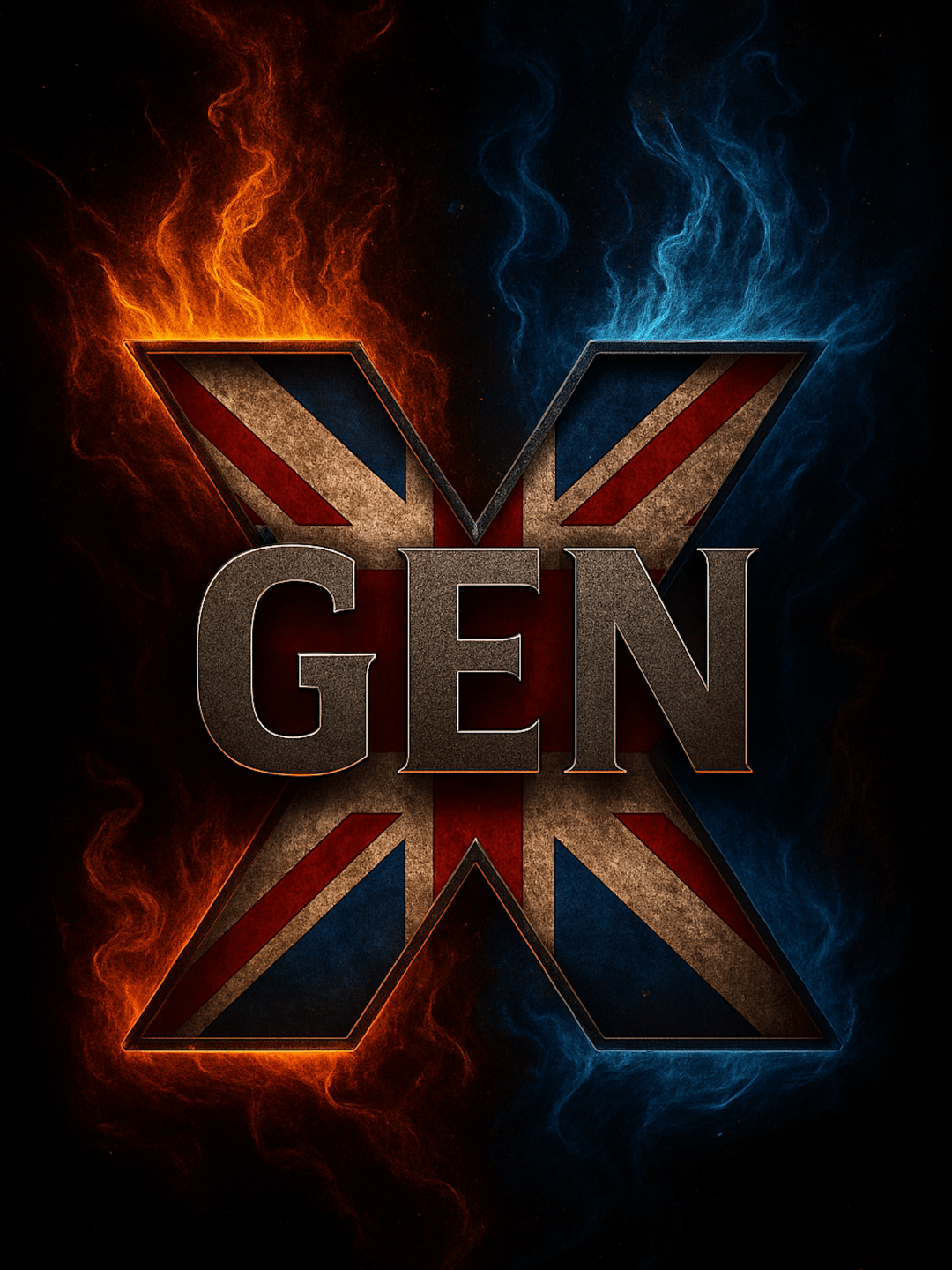 United Kingdom GenX Flag with Flames product image (1)