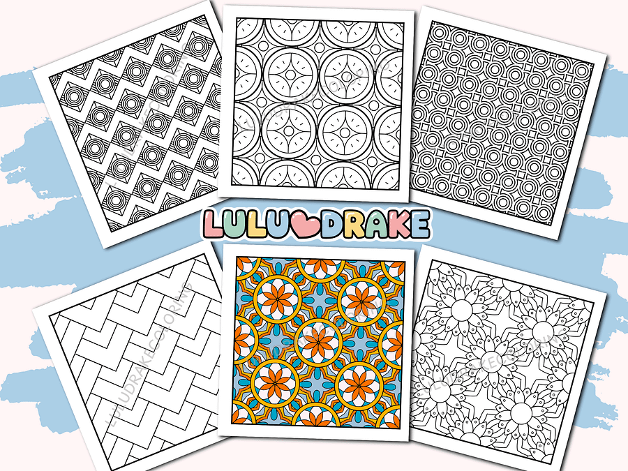 Relaxing Patterns Coloring Complete eBook, 50 Pages | ★ DIGITAL ★ product image (2)