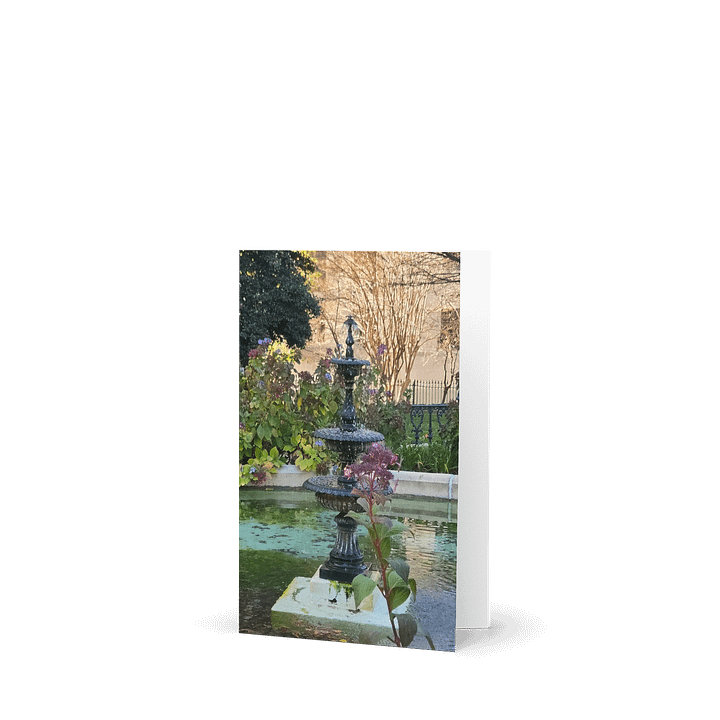 Purple Flower Water Fountain Greeting Card (blank) product image (1)