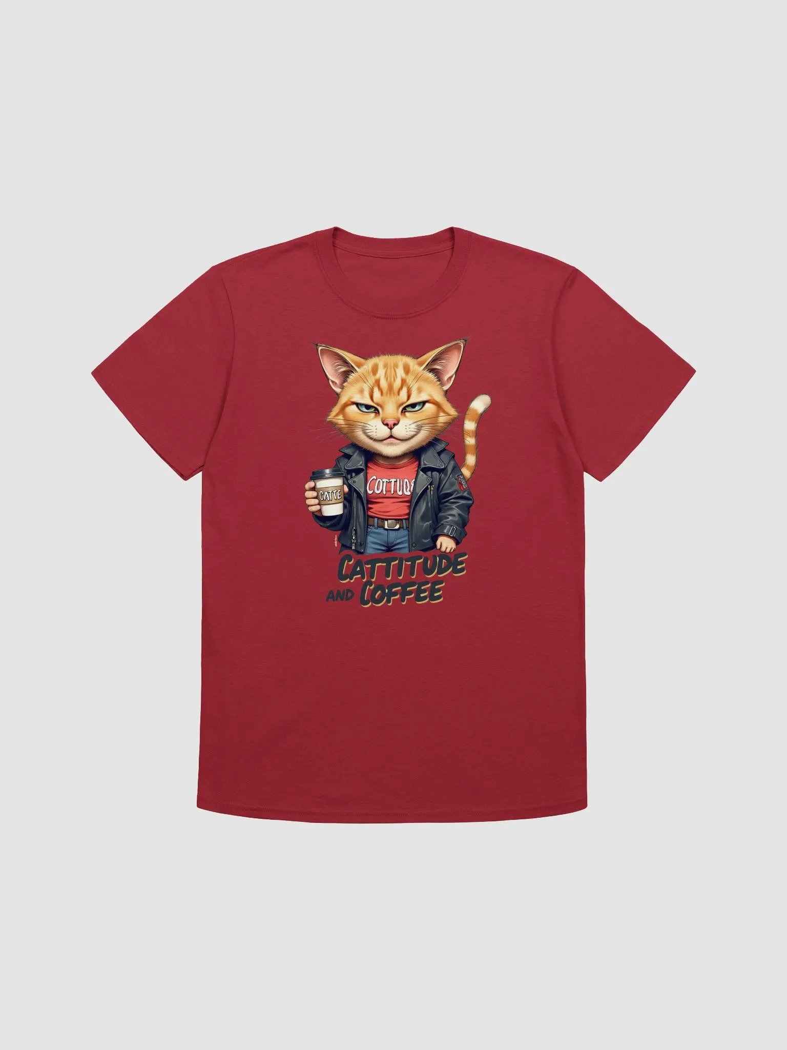 Cattitude and Coffee Unisex Tee product image (3)