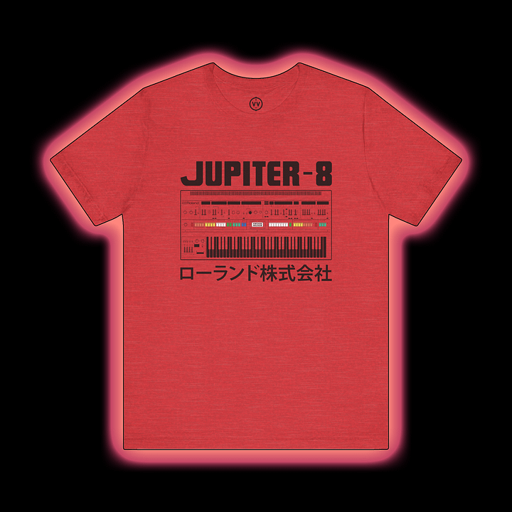 Jupiter 8 T-Shirt - Roland JP-8 Classic Synthesizer by Vintage Voltage (BLACK PRINT) product image (1)