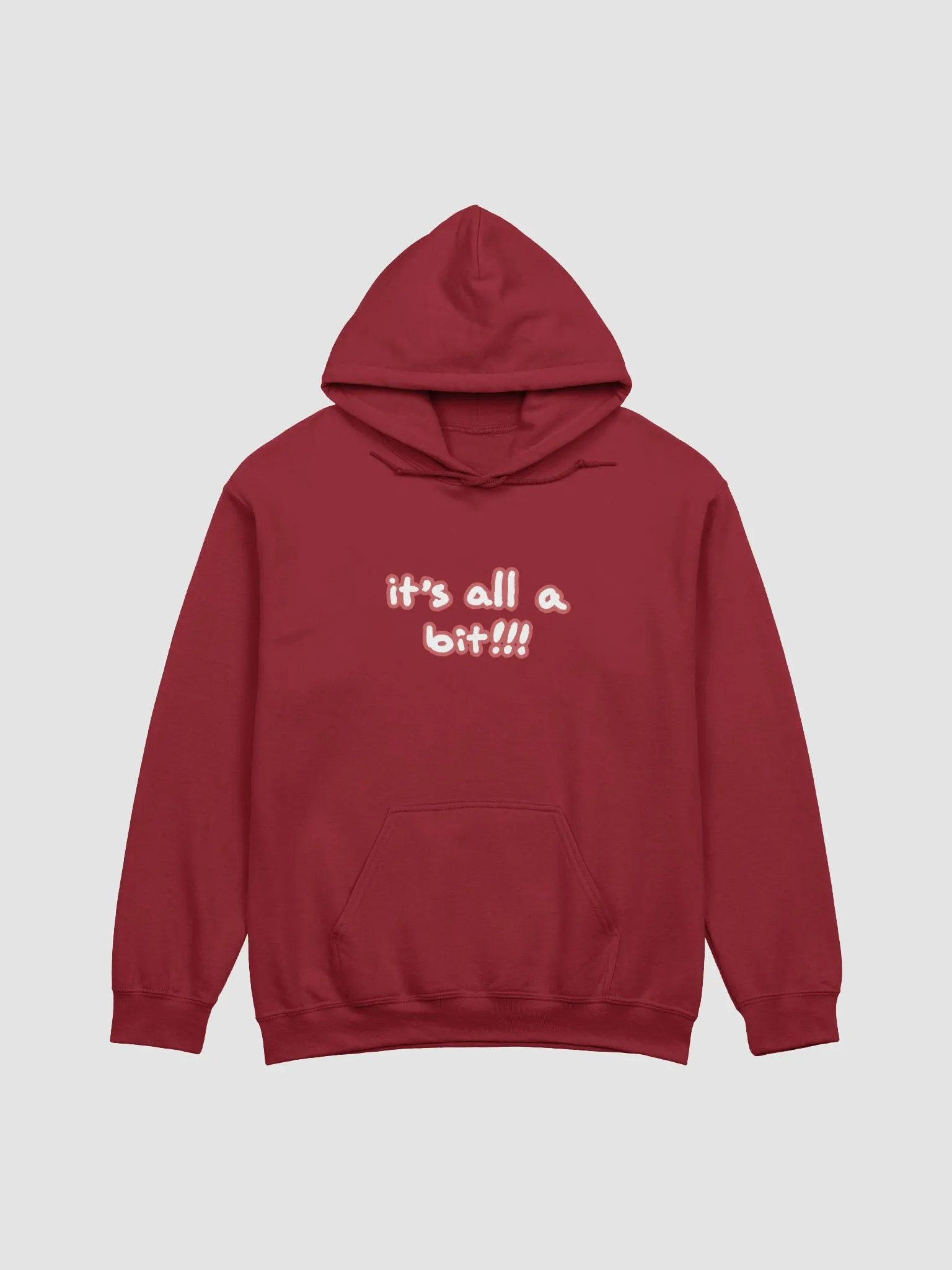 “It’s all a bit!!!” (lined design, #CB5F5F) classic hoodie product image (14)