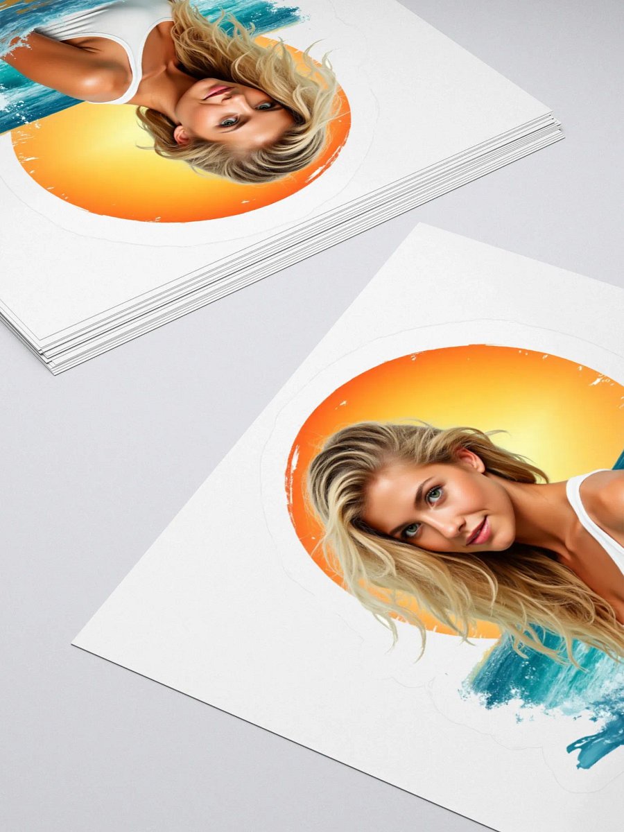 Surfer Girl Kiss Cut Stickers product image (12)