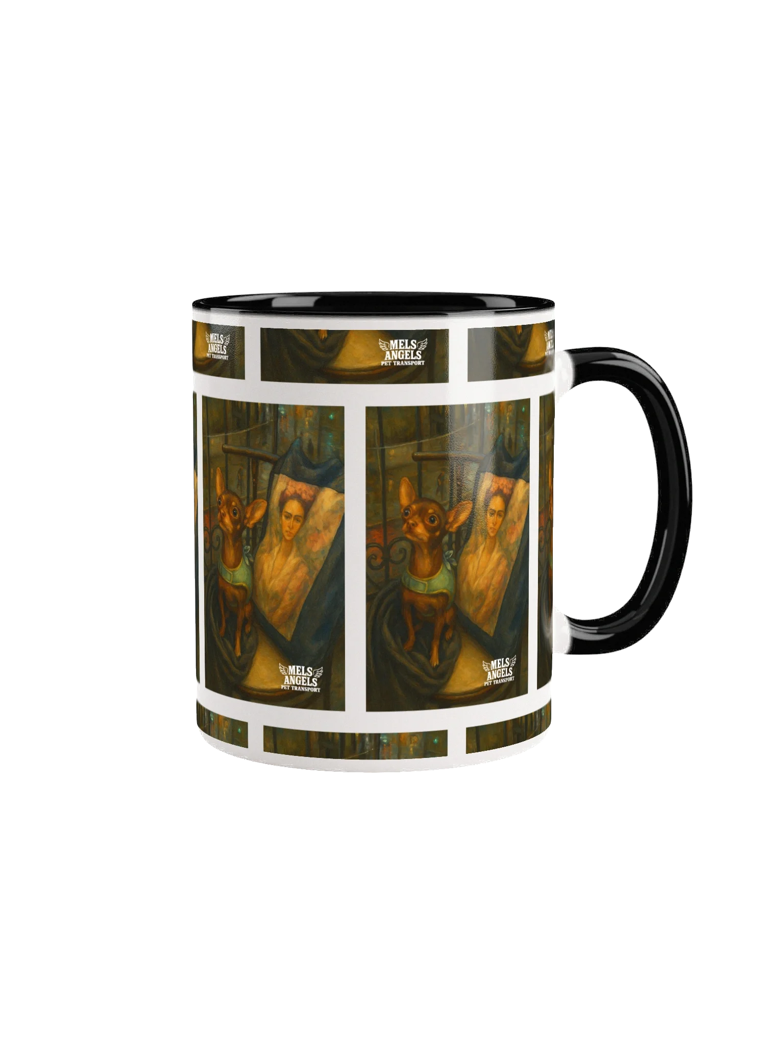 Chihuahua & the Muse — Two-Tone Ceramic Art Mug | Mel’s Angels product image (3)