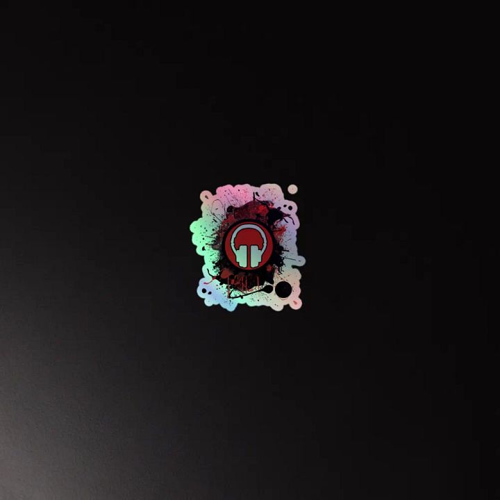 Paint Splat Headphones Holographic Sticker product image (2)