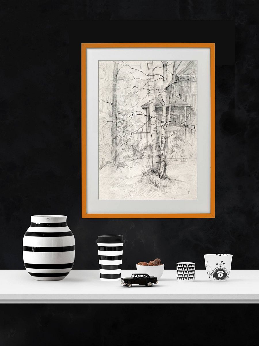 Vibrant Matte Poster Print - Dacha and Trees product image (6)