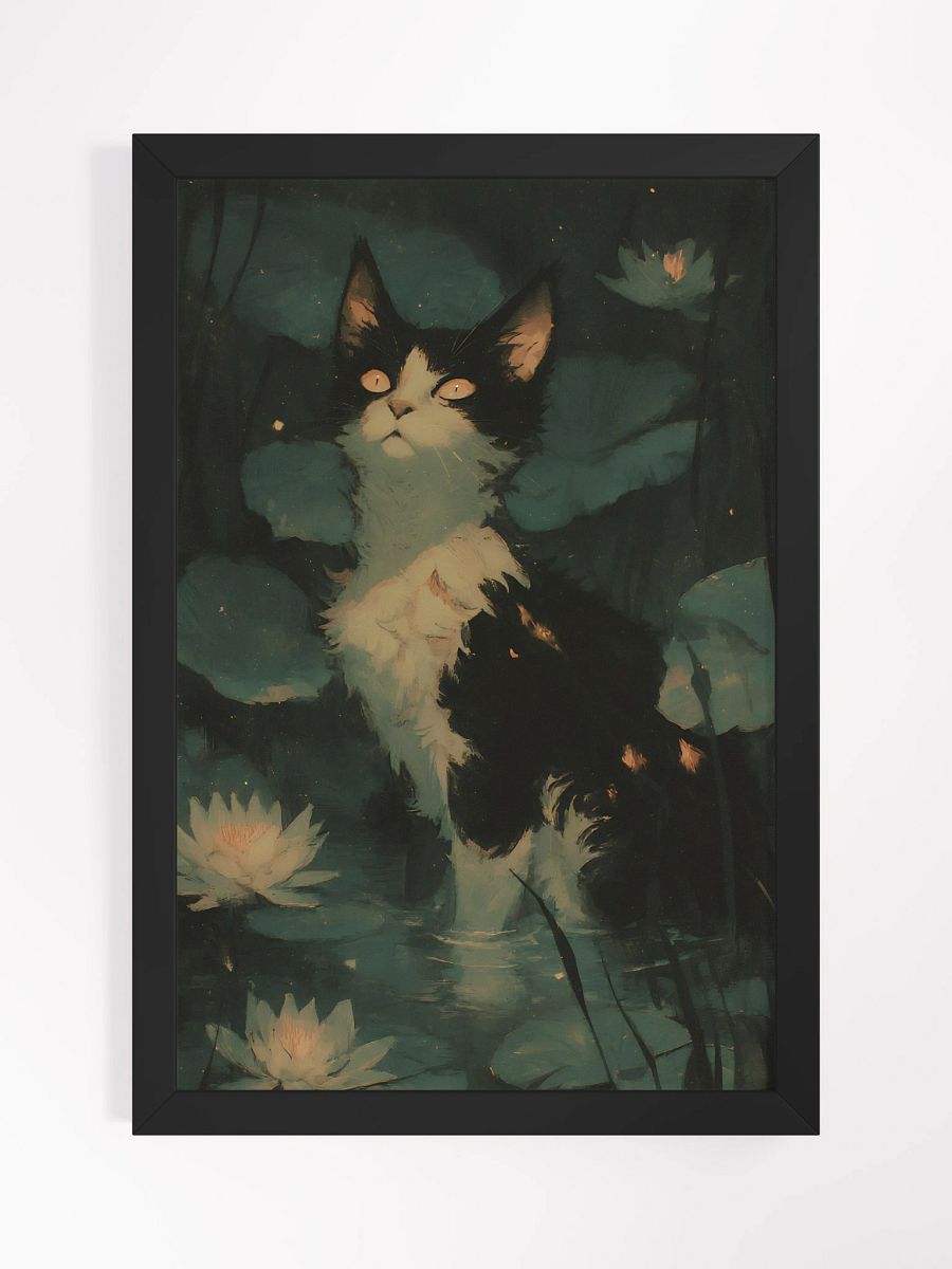Mystical Lily Cat Framed Poster product image (1)