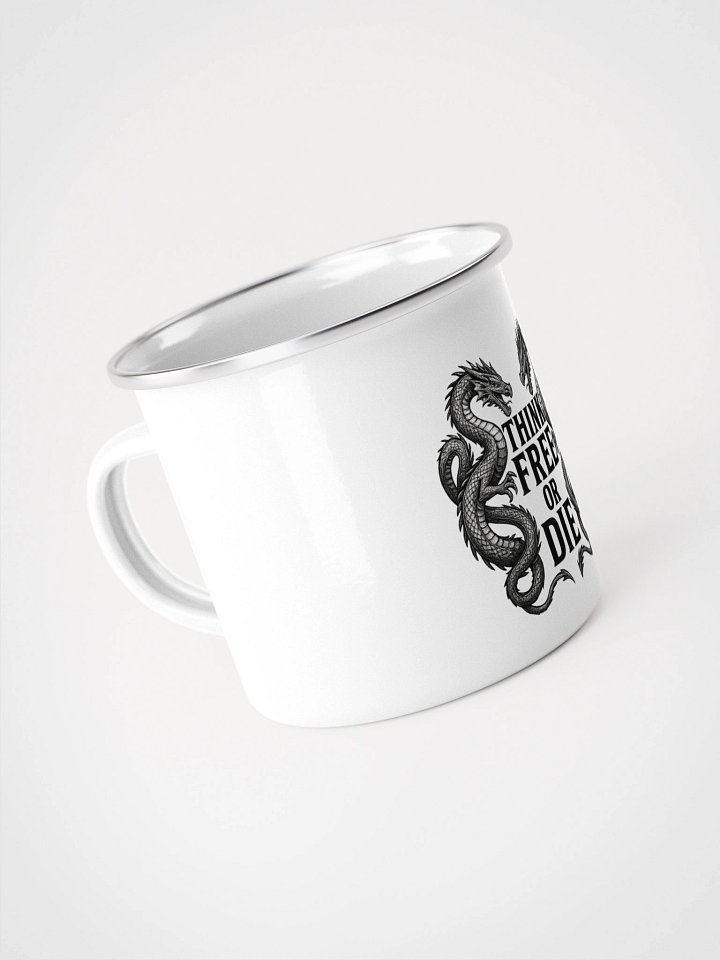 🧠 Emspiracy Enamel Mug – Think Free or Die product image (2)