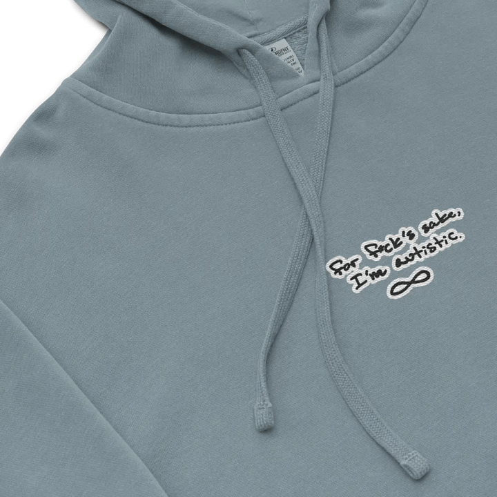 FFS, I'm autistic. embroidered pigment hoodie (bubble design) product image (1)