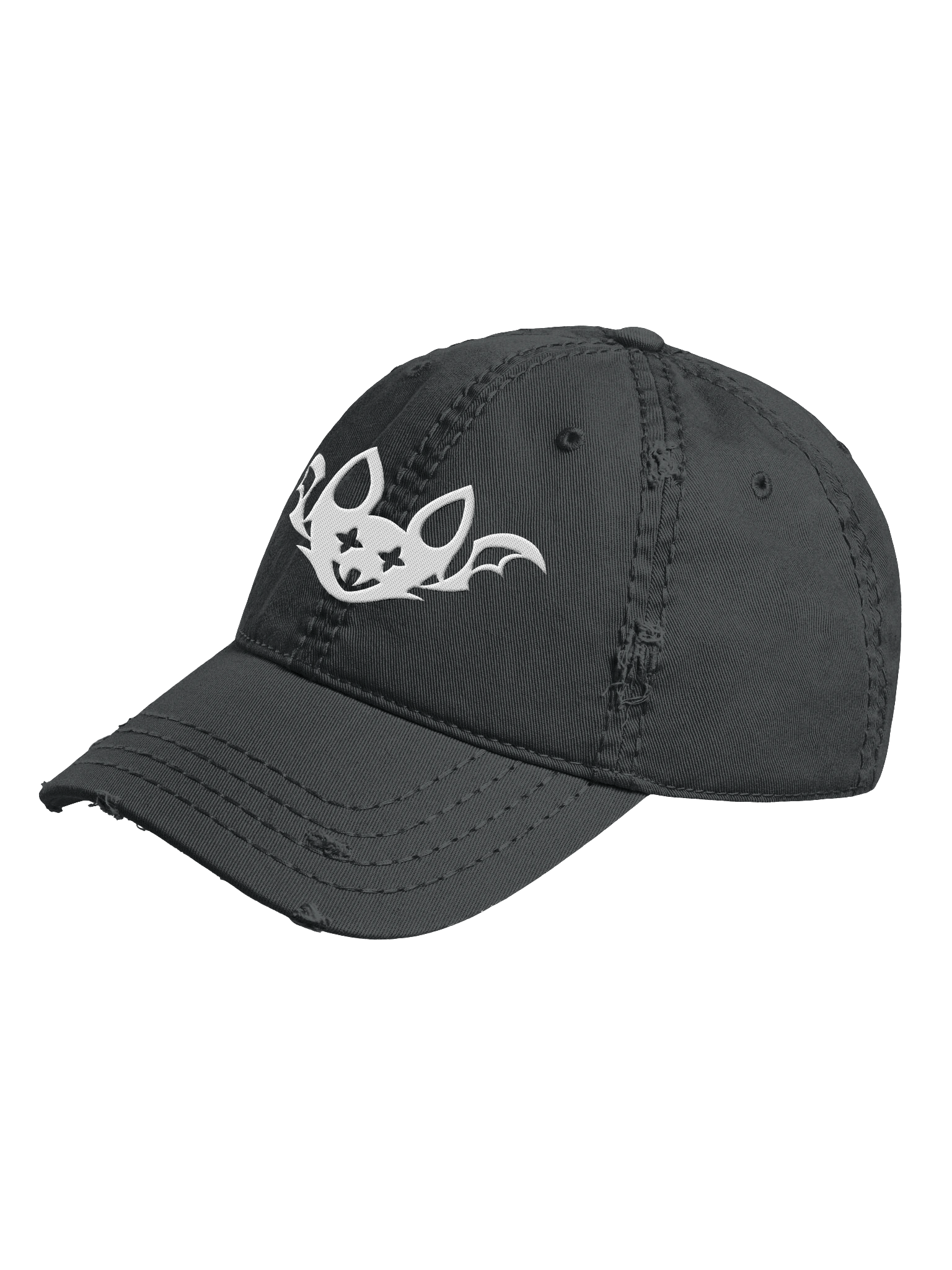 Embroidered Bat Distressed Dad Hat product image (2)