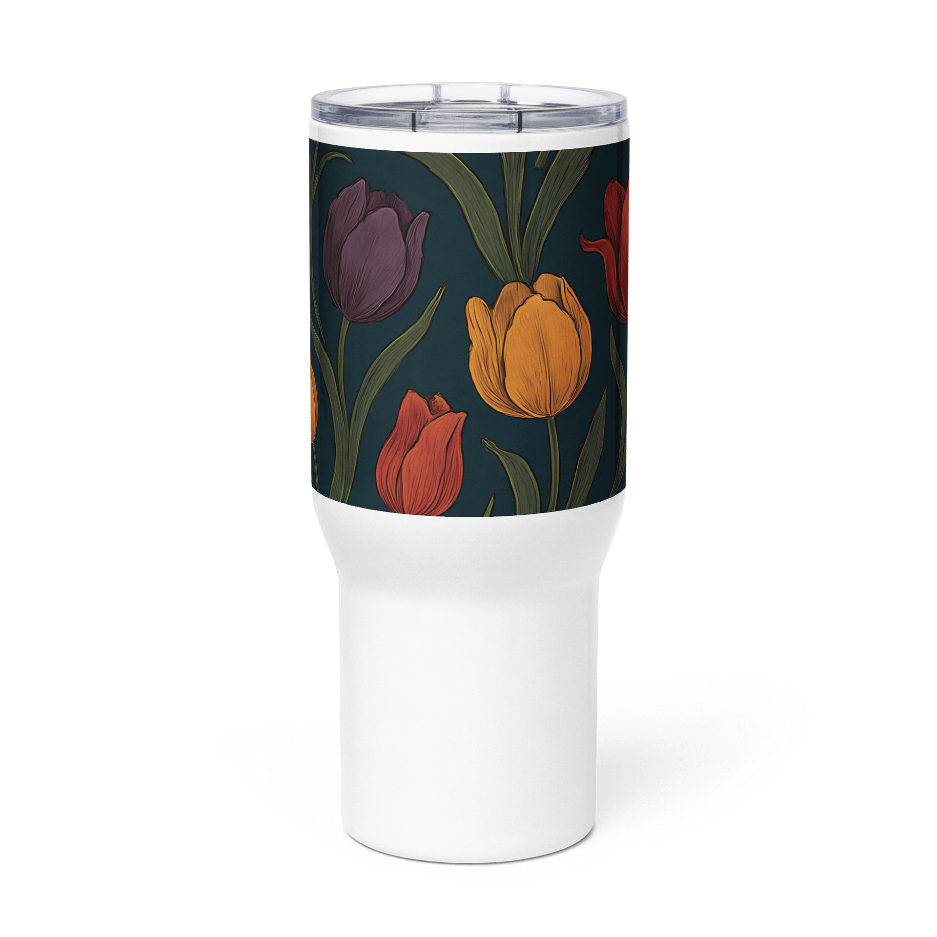 Tulip Gardening Coffee Tumbler – 20oz Insulated Mug with Pink & Yellow Tulips for Garden Enthusiasts product image (3)