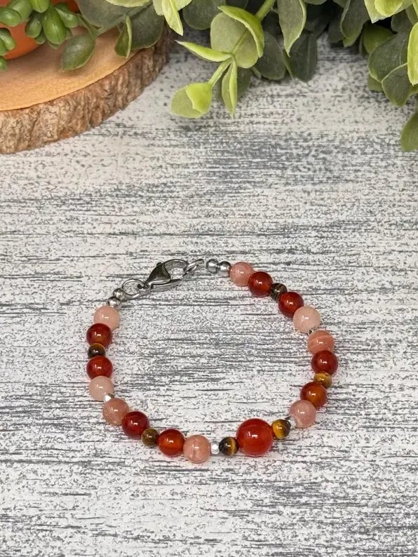 Harvest Glow Tiger Eye Carnelian Bracelet | Handmade Crystal Healing Jewelry product image (1)