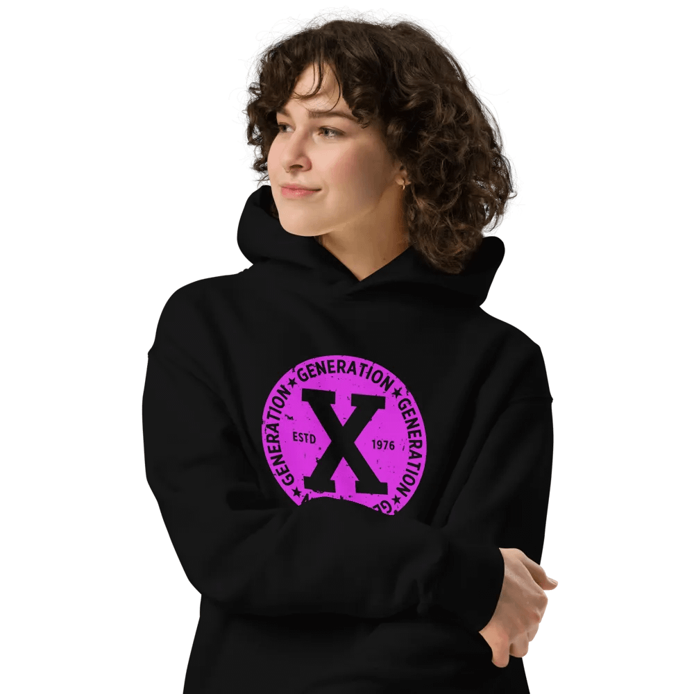 Generation X ESTD 1976 Distressed Premium Women Hoodie Black product image (1)