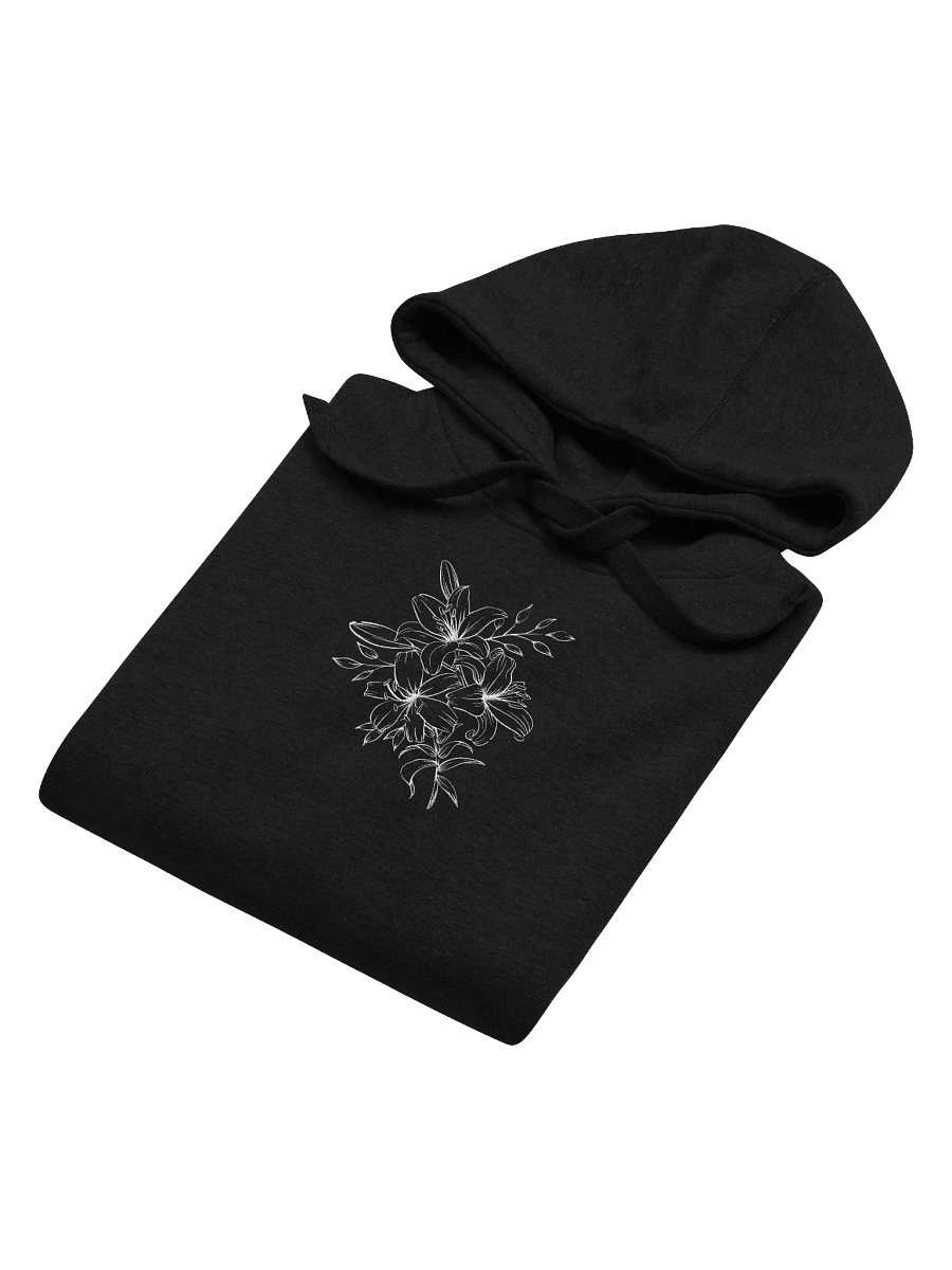 Black And White Stylized Flower Embroidered Unisex Hoodie product image (42)