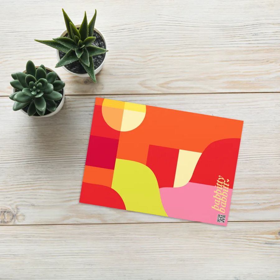 Groovy Mum pink retro portrait greetings card product image (8)