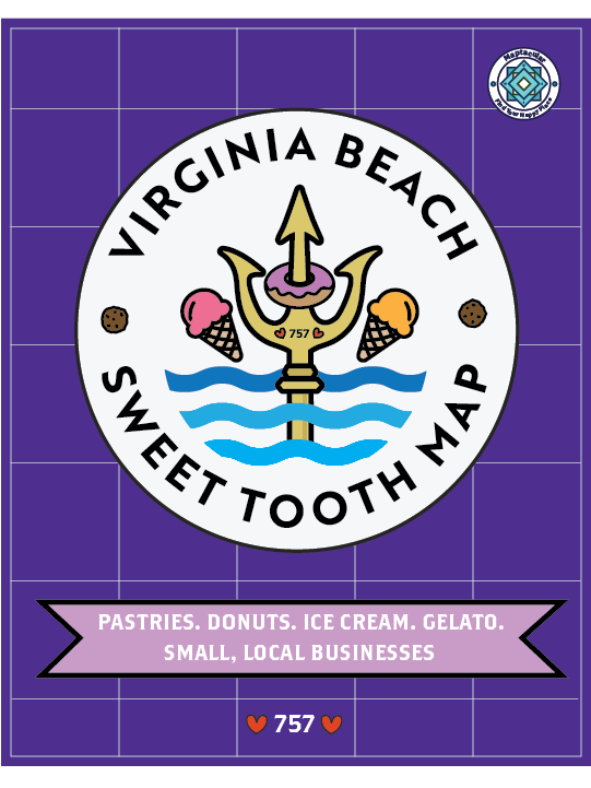 Virginia Beach 2025 Sweet Tooth Trail Map - instant digital download product image (1)
